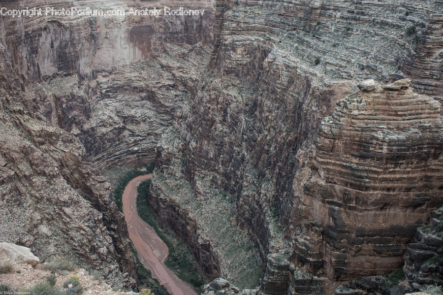 Canyon, Outdoors, Valley, Rock, Cliff, Aerial View