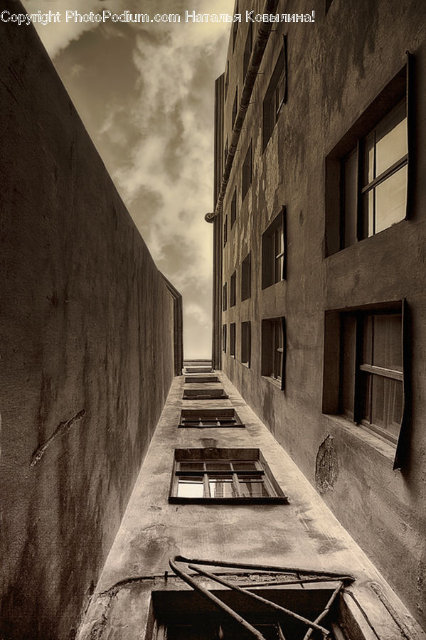 Alley, Alleyway, Road, Street, Town, Banister, Handrail