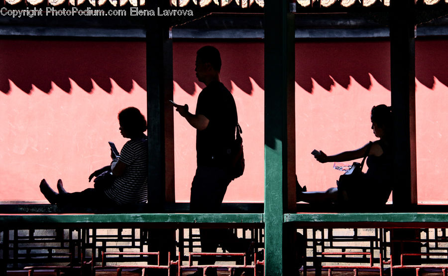 People, Person, Human, Chair, Furniture, Bench, Silhouette