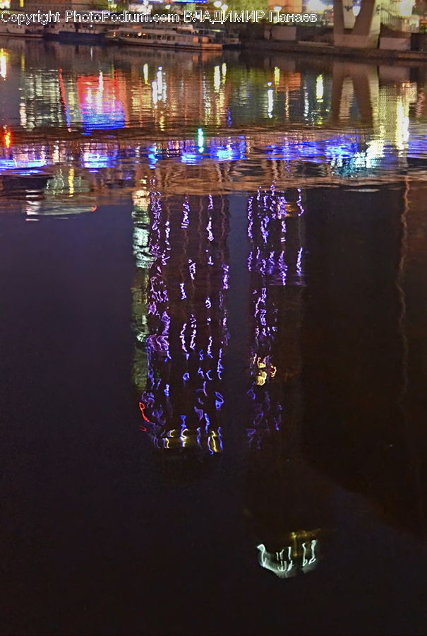 Lighting, Fountain, Water, City, Downtown, Metropolis, Urban