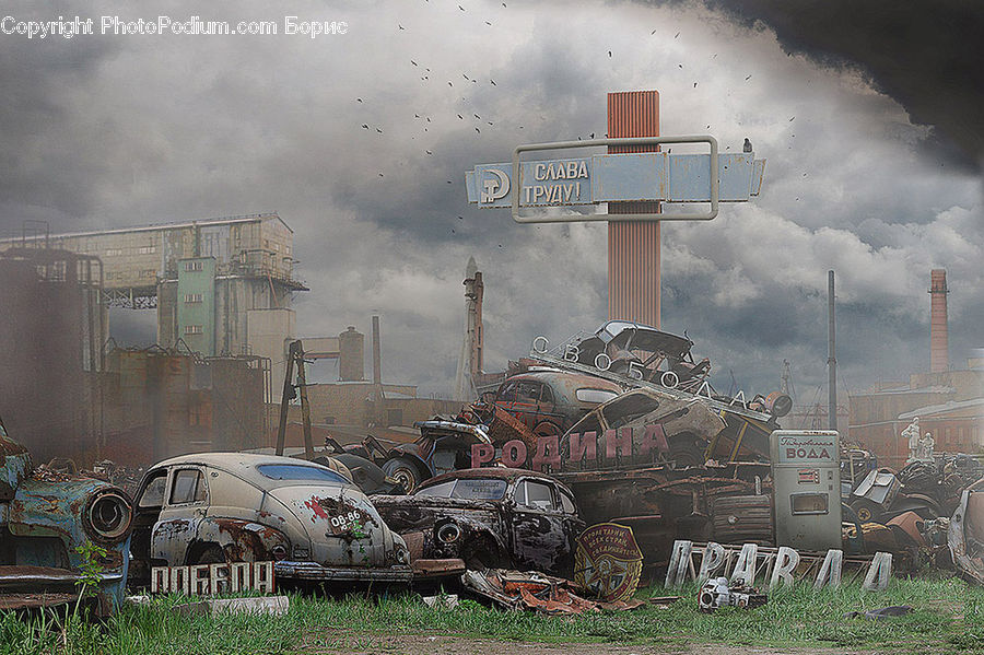 Rust, Automobile, Car, Sedan, Vehicle, Army, Military