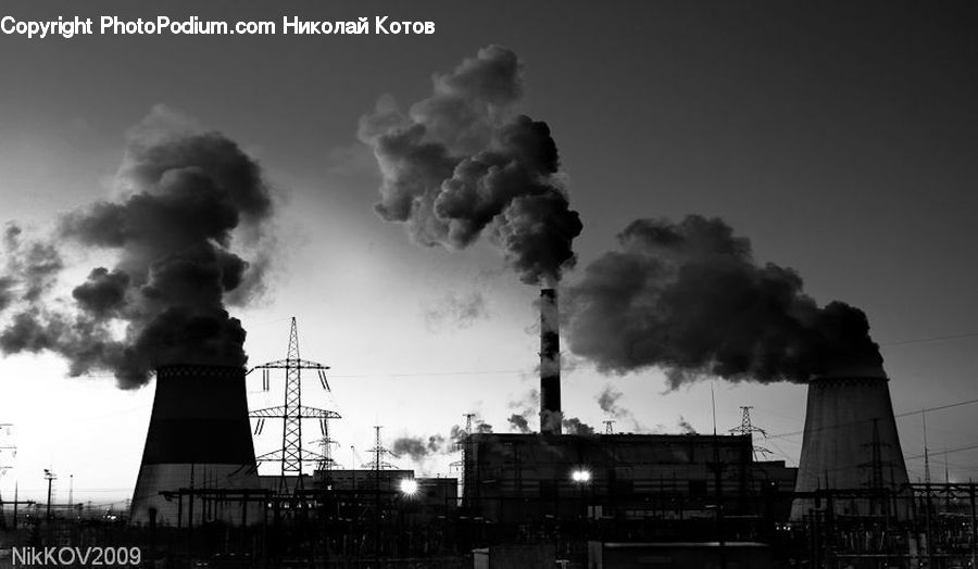 Factory, Pollution, Power Plant, Construction, Apartment Building, Building, High Rise