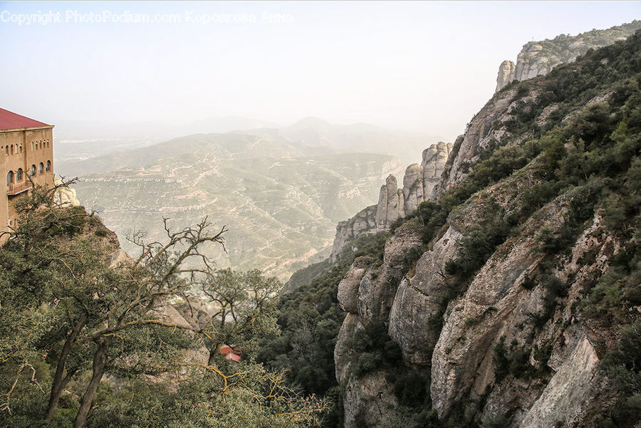 Crest, Mountain, Outdoors, Peak, Cliff, Architecture, Housing