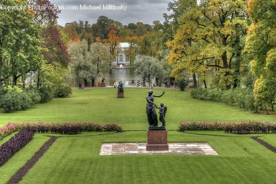 Art, Sculpture, Statue, Garden, Park, Blossom, Flora