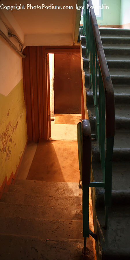 Banister, Handrail, Chair, Furniture, Corridor, Dining Room, Indoors