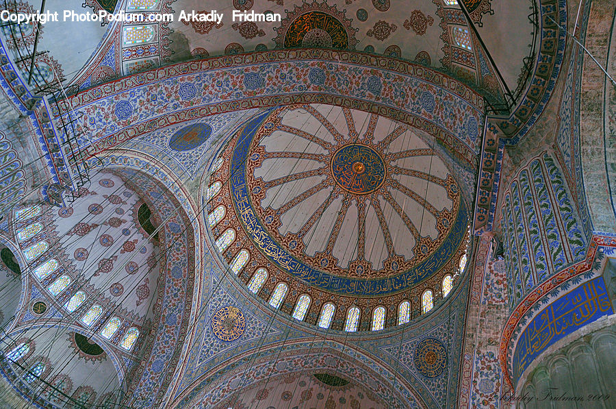 Architecture, Dome, Mosque, Worship, Home Decor, Quilt, Art