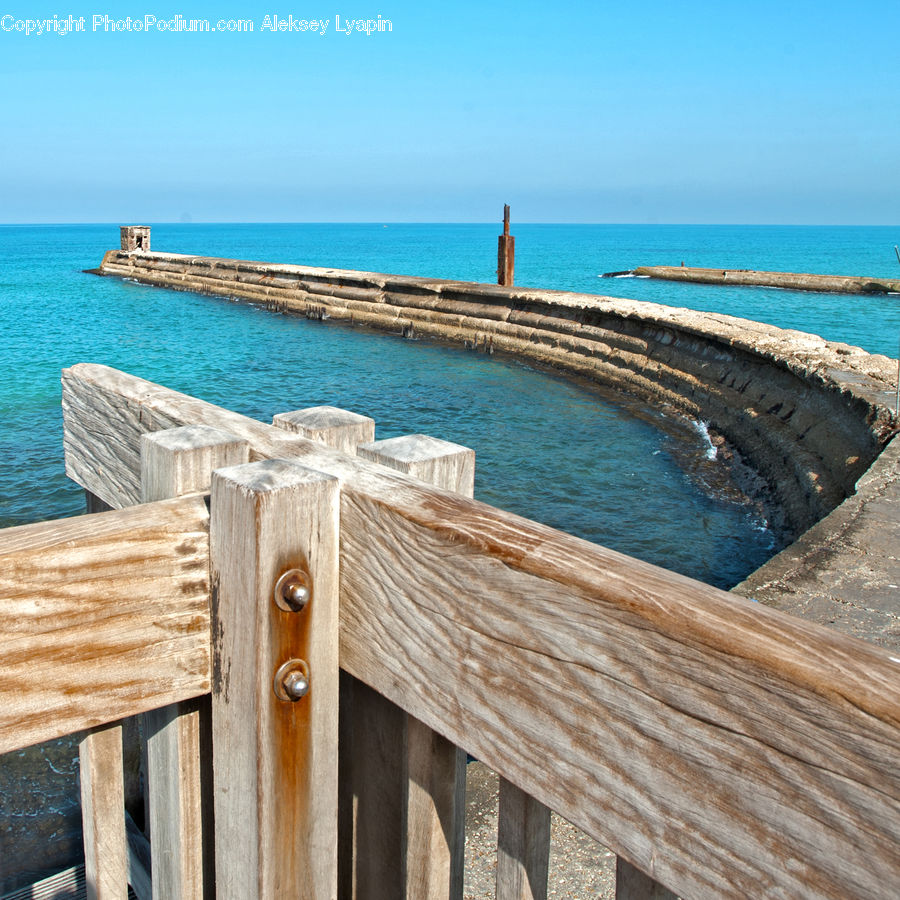 Coast, Outdoors, Sea, Water, Wood, Boardwalk, Deck