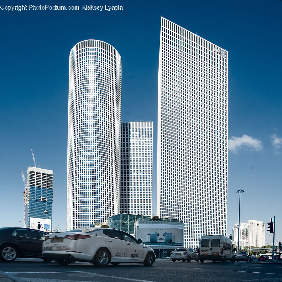 Building, City, High Rise, Automobile, Car, Vehicle, Housing