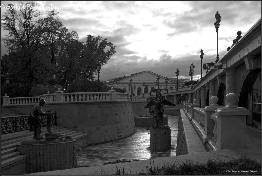Bridge, Bench, Cross, Crucifix, Tomb, Art, Sculpture