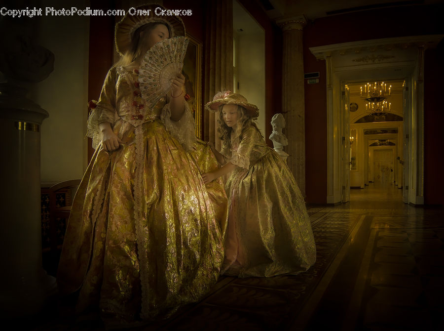 Corridor, Evening Dress, Gown, Crypt, Costume, Robe, Bust