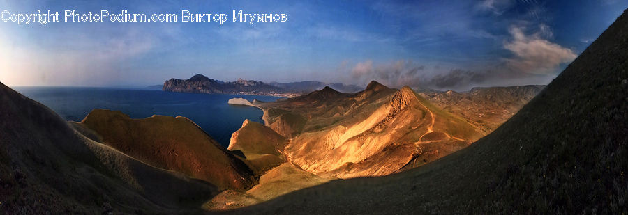 Mountain, Mountain Range, Outdoors, Mesa, Coast, Sea, Water