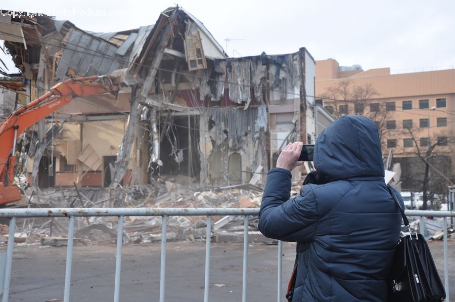 People, Person, Human, Demolition, Luggage, Suitcase, Rubble