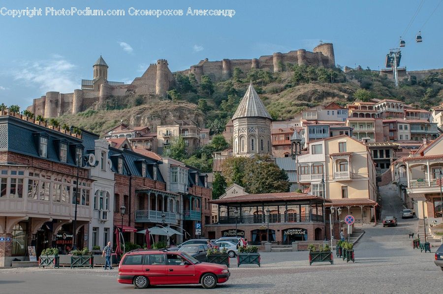 Building, Downtown, Town, Automobile, Car, Vehicle, City