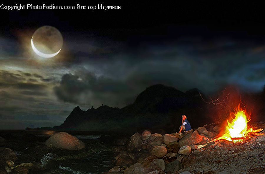 Bonfire, Campfire, Camping, Fire, Flame