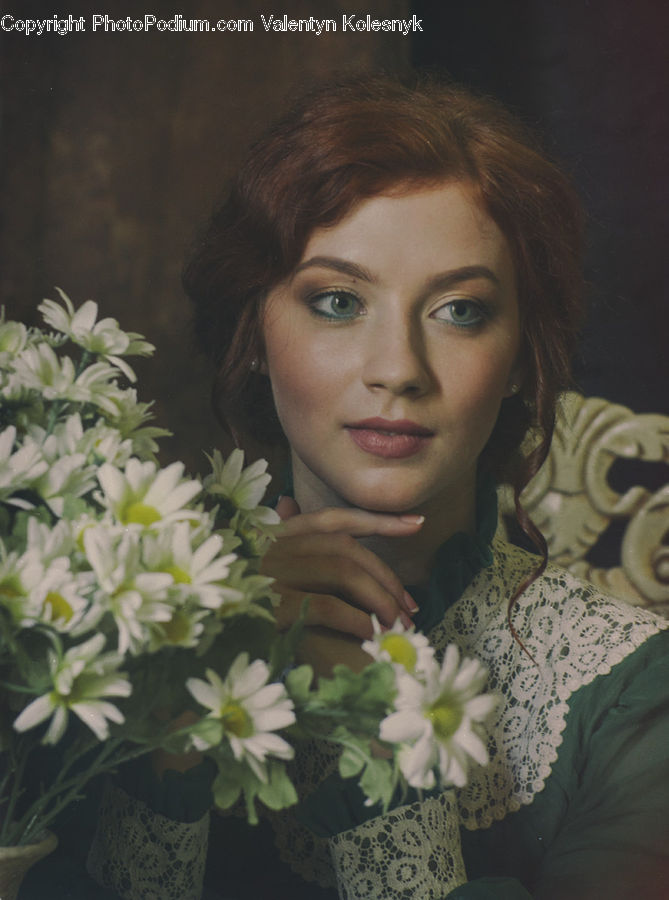 People, Person, Human, Flower, Flower Arrangement, Flower Bouquet, Lace