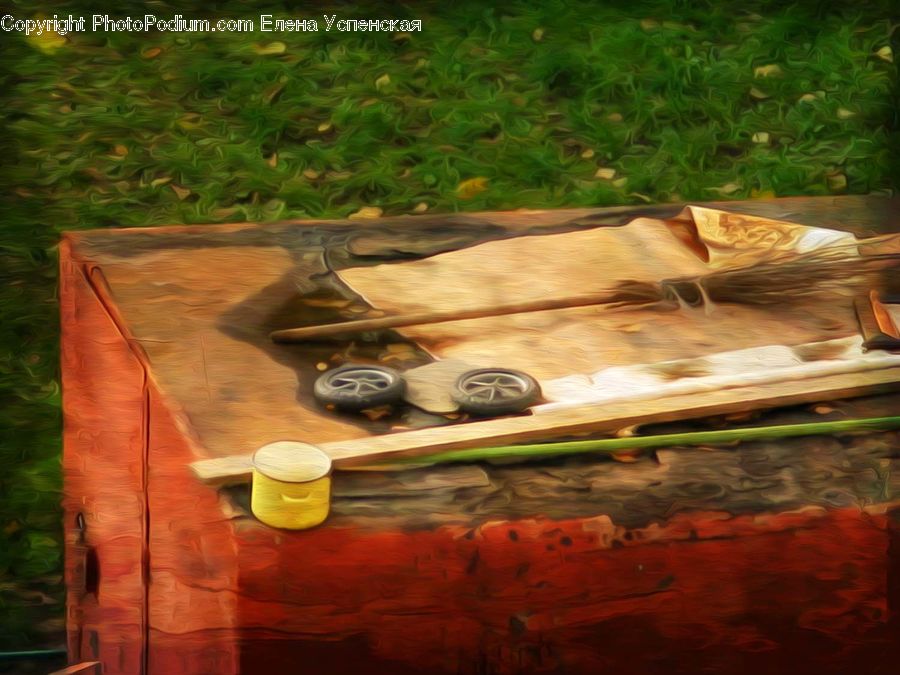 Coffee Table, Furniture, Table, Bench, Rust, Box, Crate