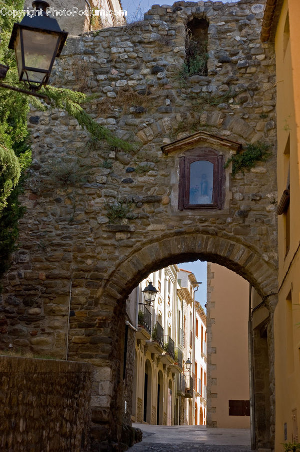 Arch, Building, Downtown, Town, Patio, Alley, Alleyway