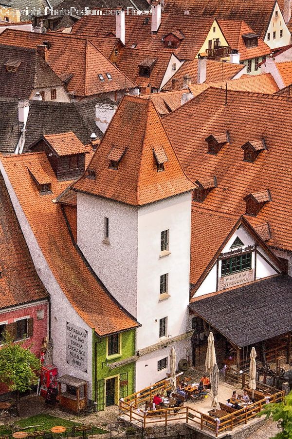 Roof, Plant, Potted Plant, Brick, Building, Cottage, Housing