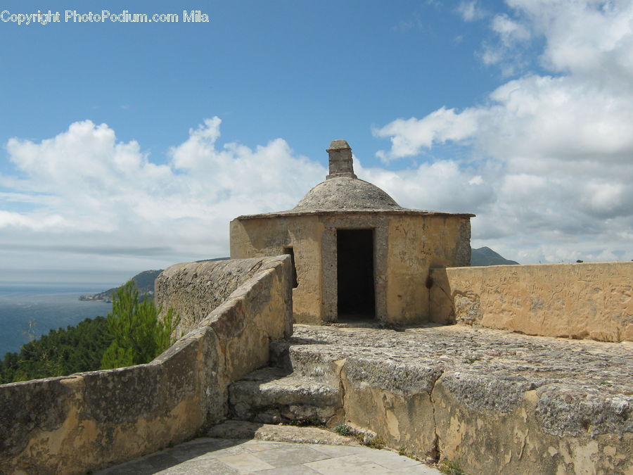 Castle, Fort, Tomb, Bunker, Rock, Outdoors, Sand