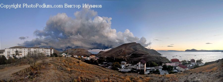 Eruption, Volcano, Azure Sky, Cloud, Outdoors, Sky, Coast