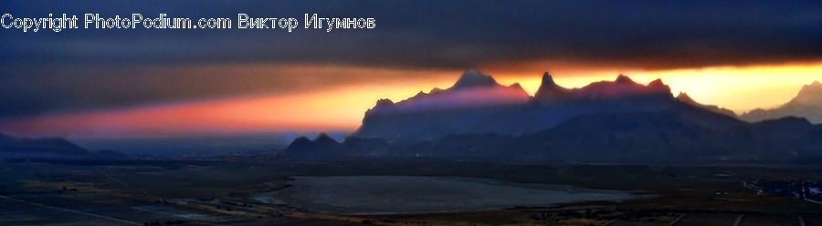 Dawn, Dusk, Sky, Sunrise, Sunset, Alps, Crest
