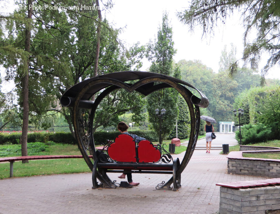 People, Person, Human, Bench, Gazebo, Patio, Pergola