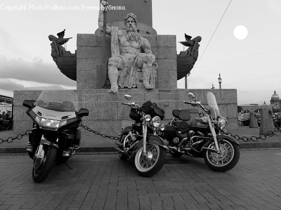 Motor, Motorcycle, Vehicle, Art, Sculpture, Statue, Scooter