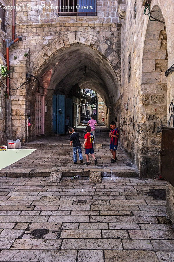 People, Person, Human, Cobblestone, Pavement, Walkway, Ruins