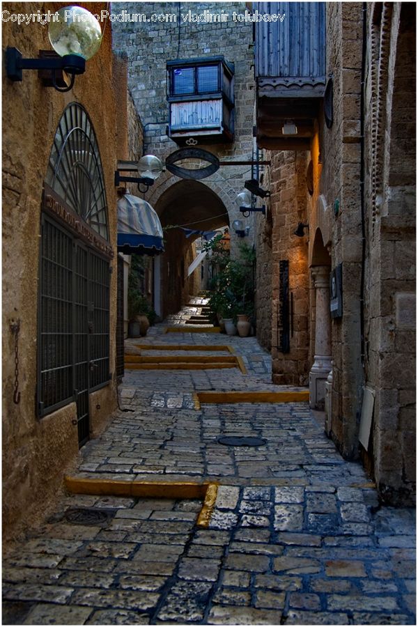 Alley, Alleyway, Road, Street, Town, Brick, Arch