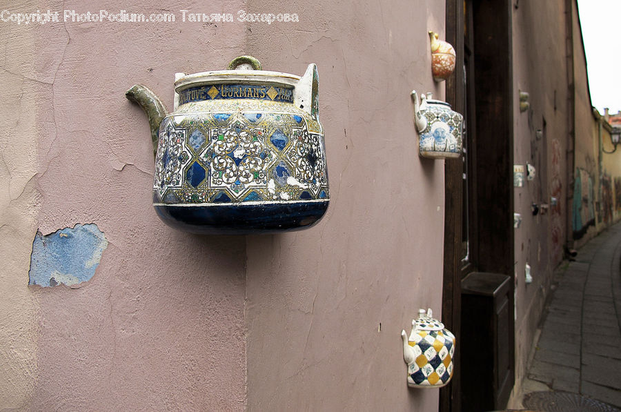 Alley, Alleyway, Road, Street, Town, Pot, Pottery