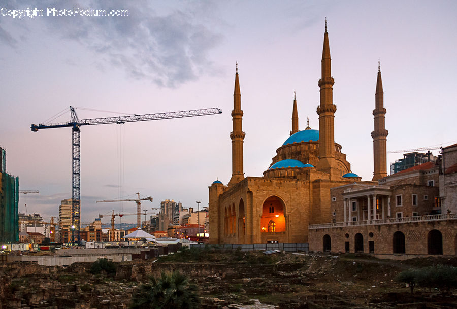 Architecture, Dome, Mosque, Worship, Construction, City, Downtown