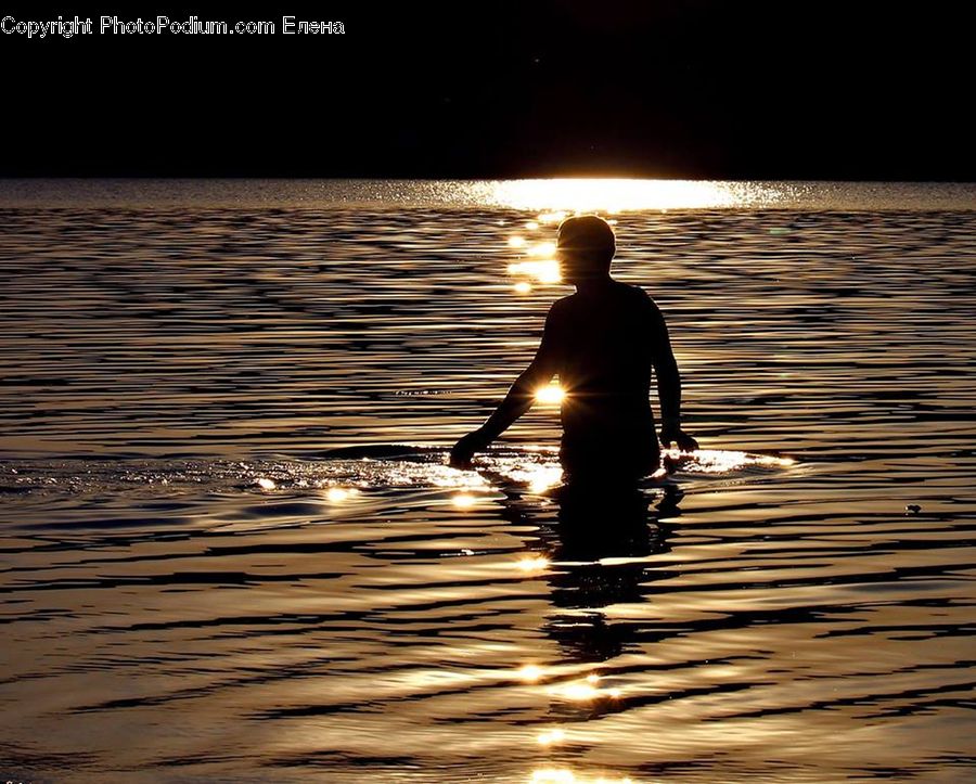 People, Person, Human, Outdoors, Ripple, Water, Silhouette
