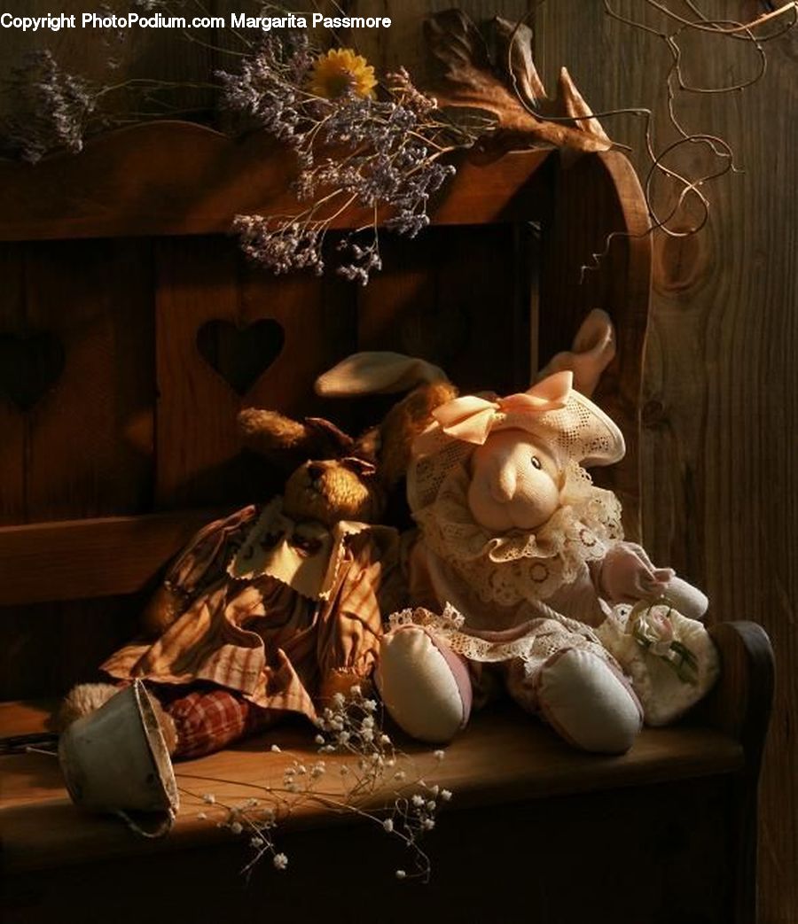 Teddy Bear, Toy, Plant, Potted Plant, Agaric, Mushroom, Bowl