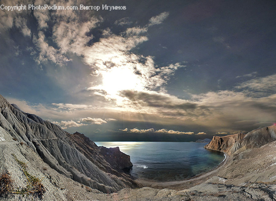 Crater, Cliff, Outdoors, Azure Sky, Cloud, Sky, Coast