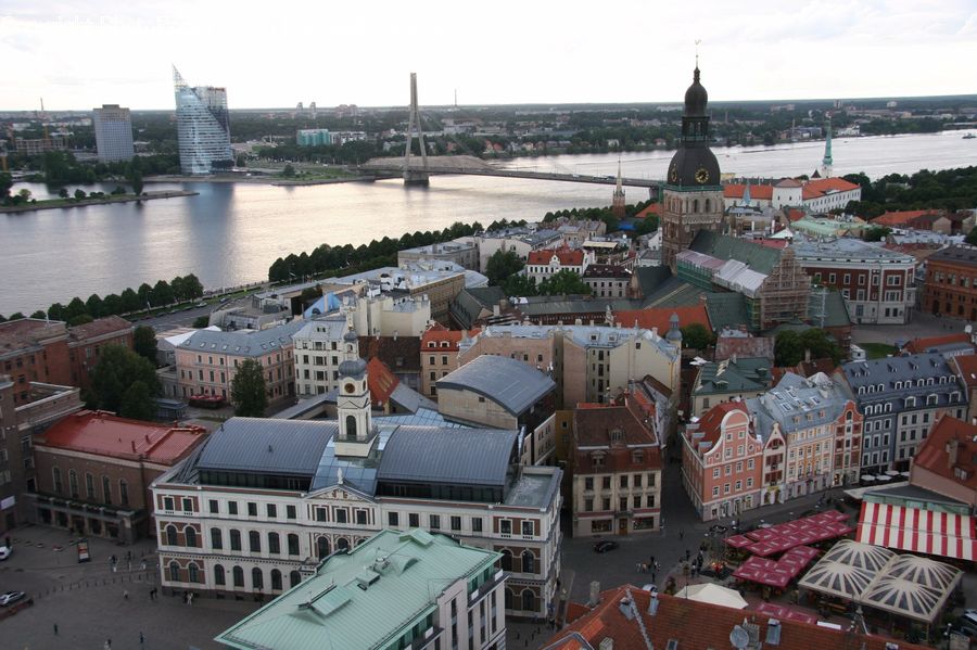 Aerial View, Downtown, Neighborhood, Town, Building, Architecture, Bell Tower