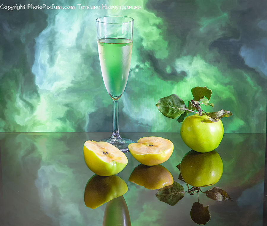 Glass, Goblet, Citrus Fruit, Fruit, Grapefruit, Persimmon, Quince