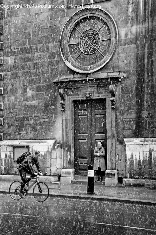 Bicycle, Bike, Cyclist, Vehicle, Ruins, Bunker, Cobblestone