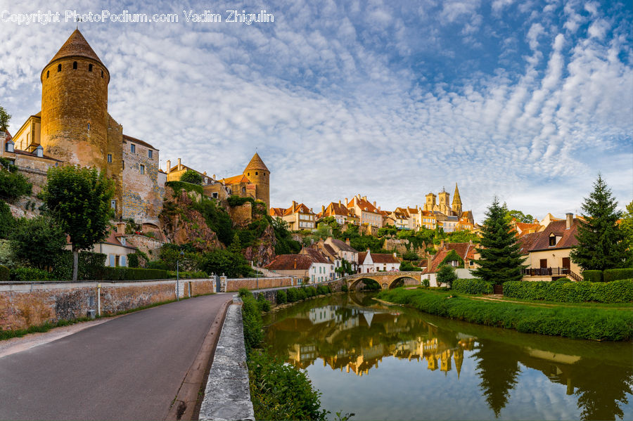 Architecture, Castle, Fort, Ditch, Moat, Brick, Plant