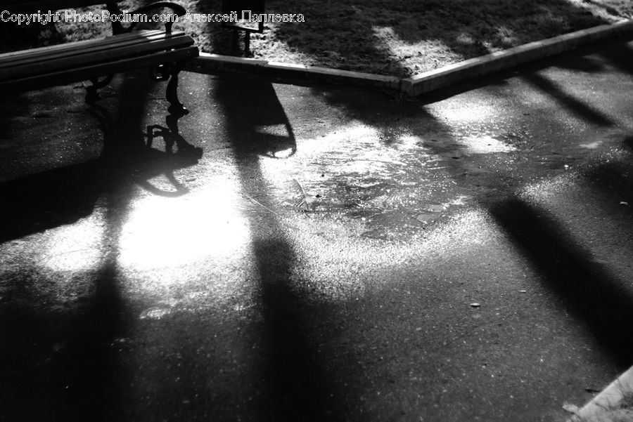 Bench, Asphalt, Tarmac, Alley, Alleyway, Road, Street
