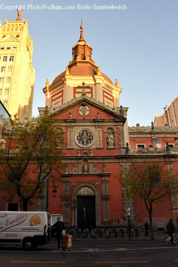 Architecture, Bell Tower, Clock Tower, Tower, Car, Van, Cathedral