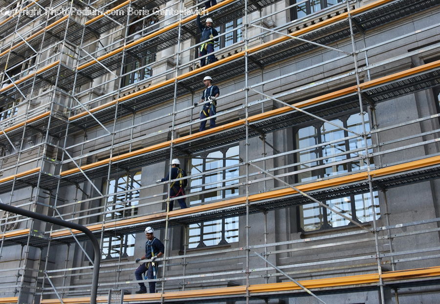 Construction, Scaffolding, Banister, Handrail, Building, Housing