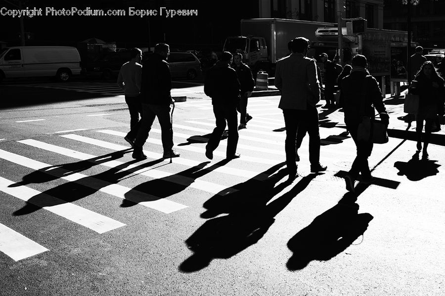 Human, People, Person, Car, Van, Asphalt, Road