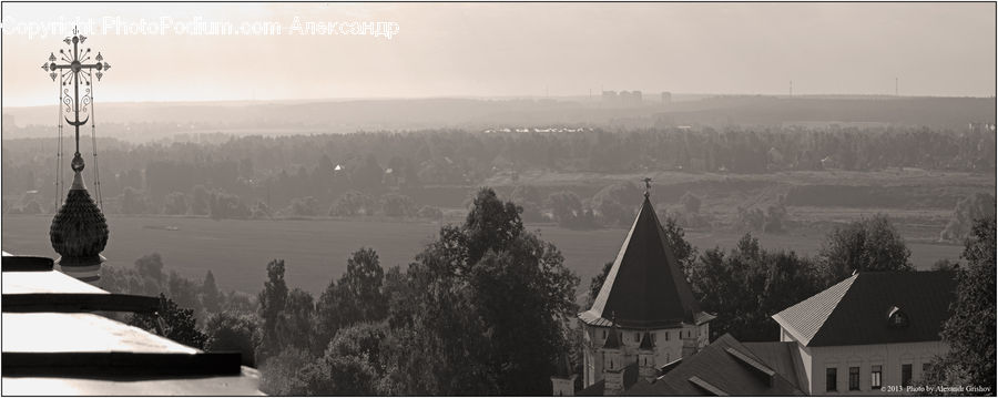 Architecture, Spire, Steeple, Tower, Fog, Pollution, Smog