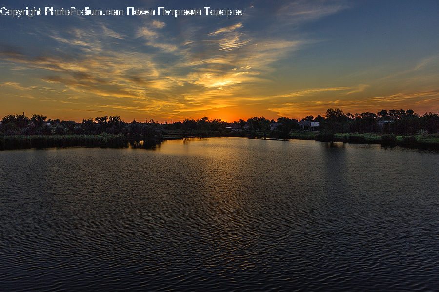 Dawn, Dusk, Red Sky, Sky, Sunrise, Sunset, City
