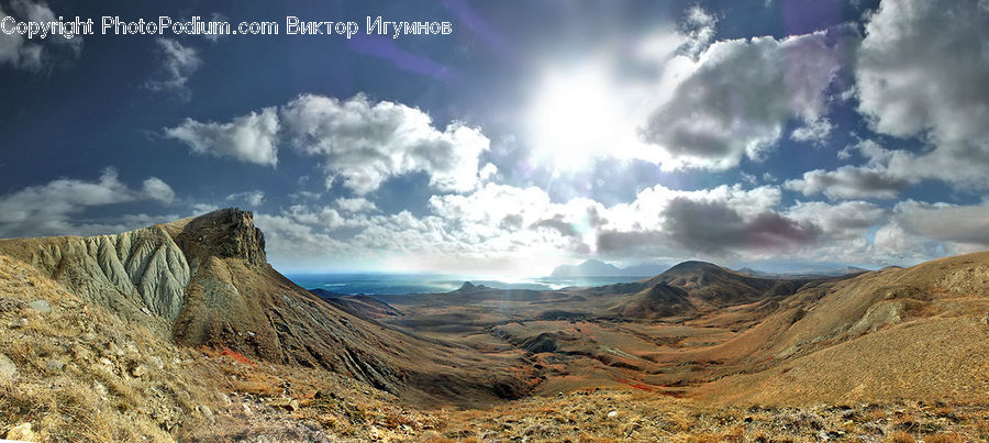 Cloud, Cumulus, Sky, Desert, Outdoors, Crater, Canyon