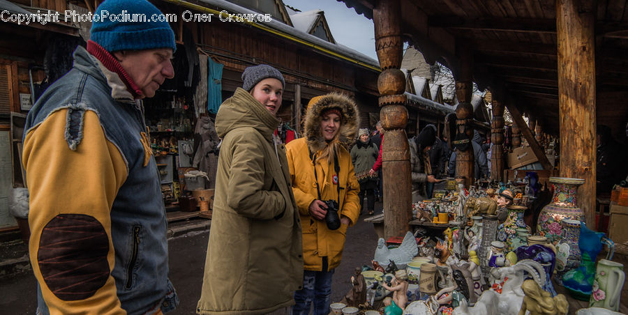 People, Person, Human, Coat, Bazaar, Market, Art