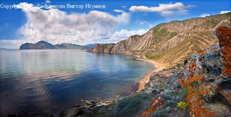 Promontory, Cliff, Outdoors, Coast, Sea, Water, Beach