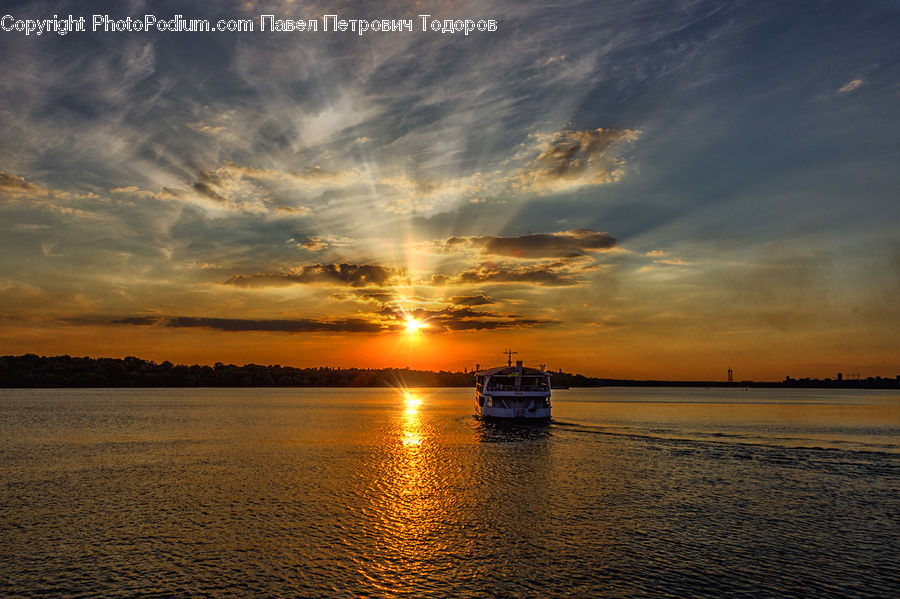 Ferry, Freighter, Ship, Tanker, Vessel, Dawn, Dusk