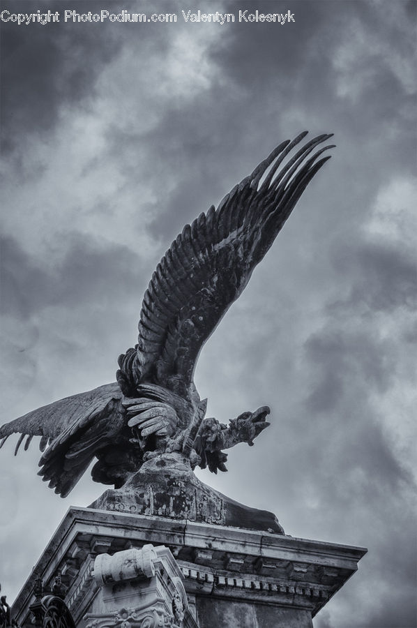 Art, Gargoyle, Statue, Sculpture, Silhouette, City, Downtown