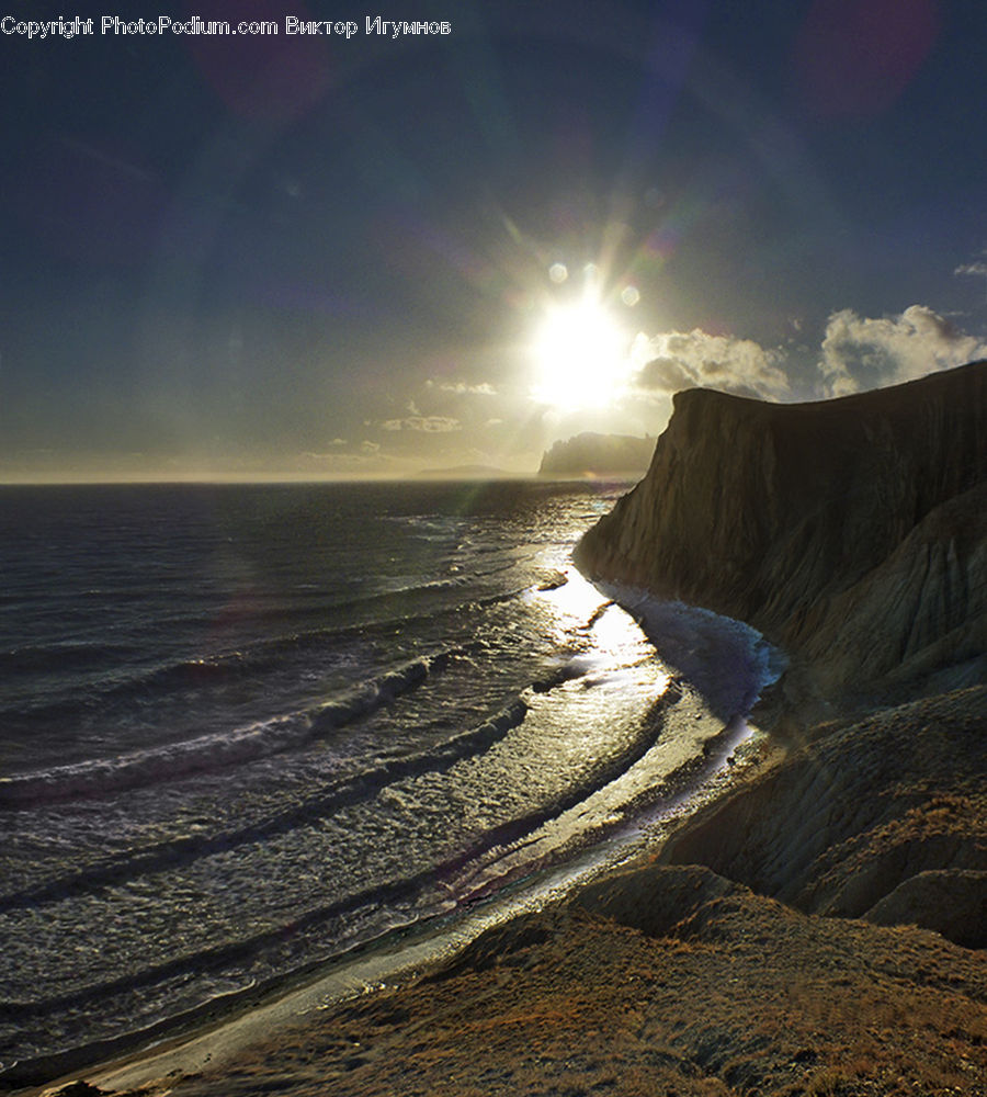 Cliff, Outdoors, Coast, Sea, Water, Dirt Road, Gravel